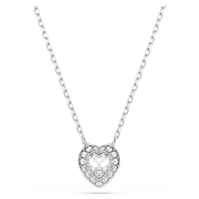 Swarovski Colar prateado transparente com elos florais Pavé-Crystal 6