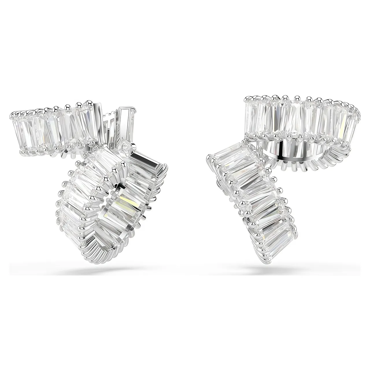 Swarovski Colar prateado transparente com elos florais Pavé-Crystal 14