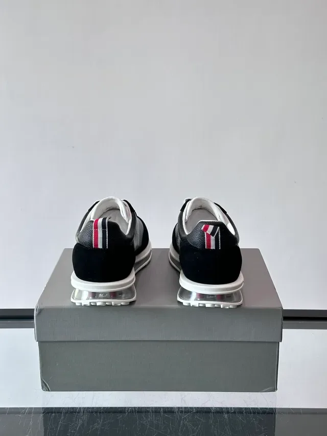 Thom Browne Black Perforated Air-Cushioned Sneaker 3