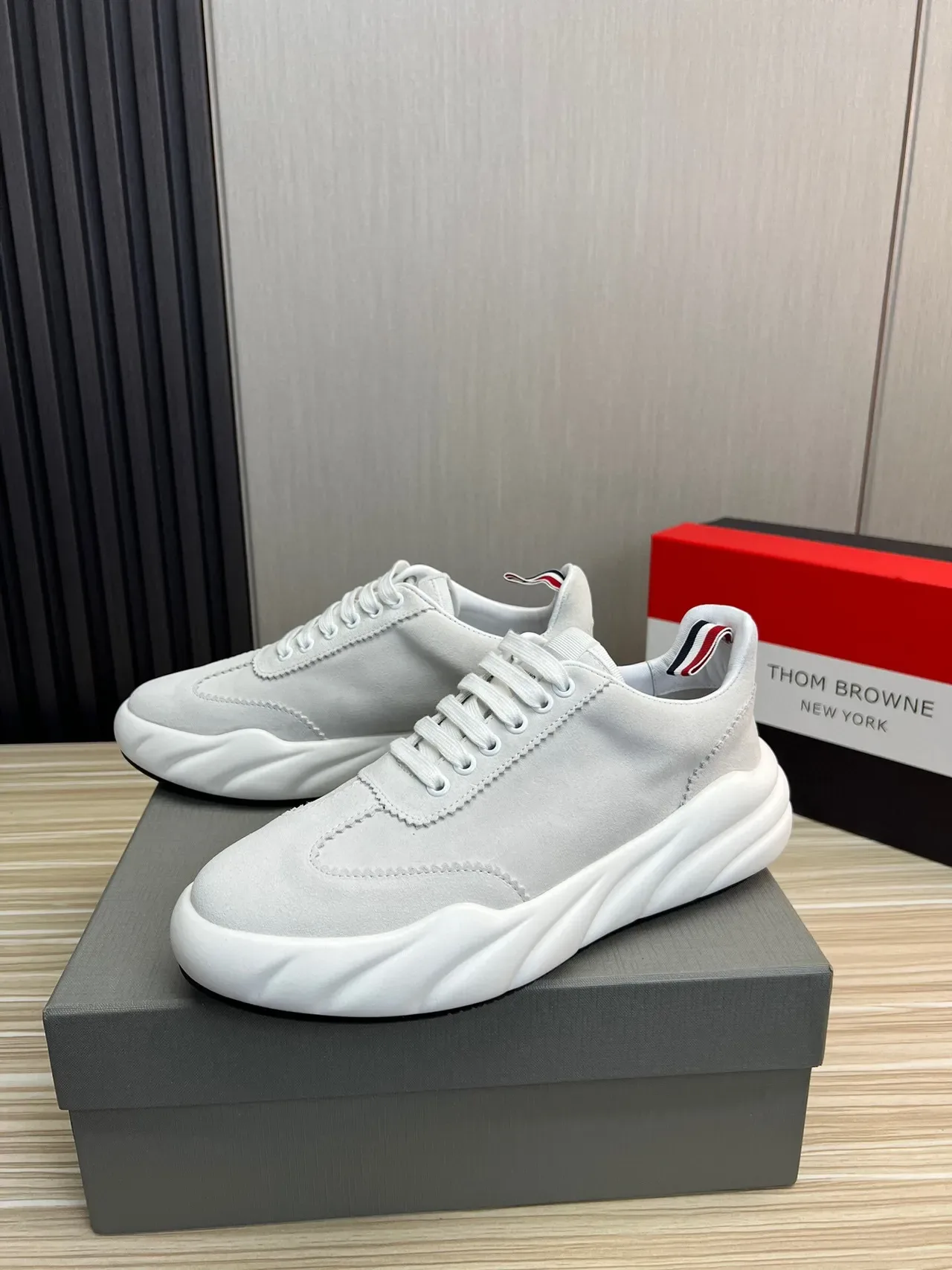 Thom Browne Wave Sole Gray Suede Lifestyle Sneaker 2