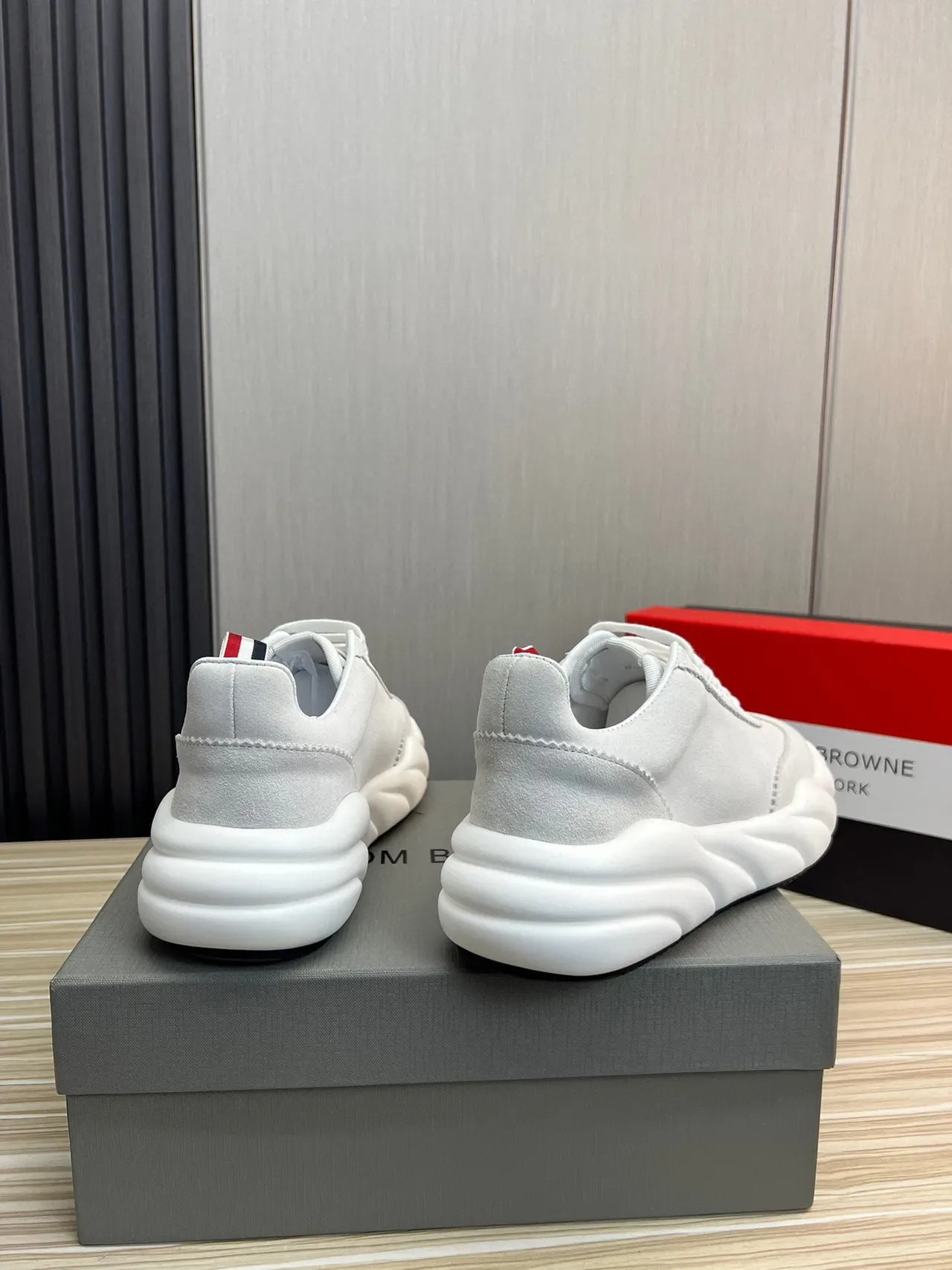 Thom Browne Wave Sole Gray Suede Lifestyle Sneaker 4