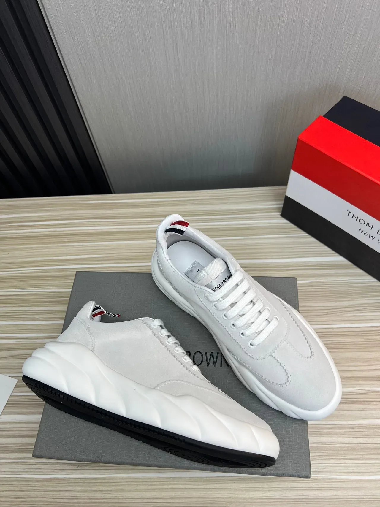 Thom Browne Wave Sole Gray Suede Lifestyle Sneaker 5