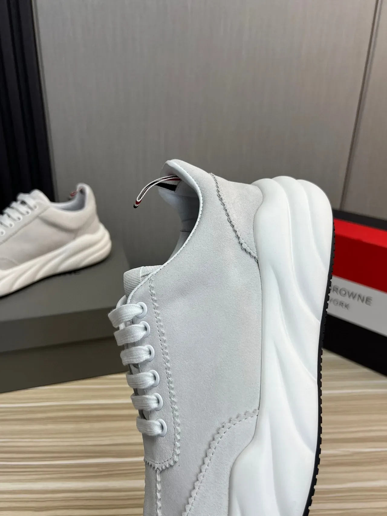 Thom Browne Wave Sole Gray Suede Lifestyle Sneaker 8