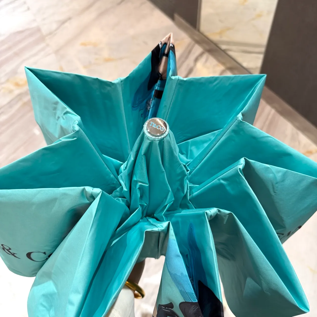 Tiffany & Co. Sac à main avec impression de personnage illustré bleu noir et lettre de marque verticale 6