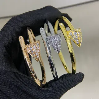 Tiffany & Co. HardWear Arrow Bangle Gold Silver Arrowhead Motif Pavé-Set Crystals Bracelet