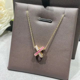 Tiffany & Co. Pink Gold X-Shaped Pendant Chain Necklace