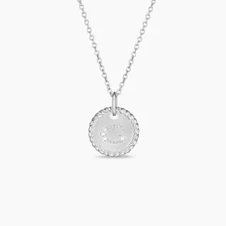 Tiffany & Co. Return to Tiffany Pavé Initial G Gold Rope-Edge Necklace 8