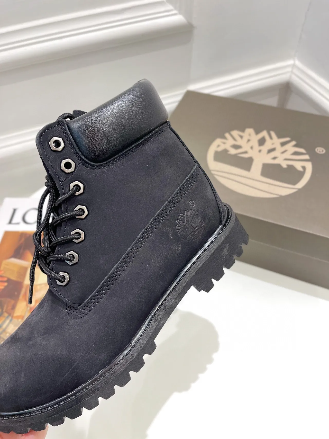 Timberland Premium 6-Inch Black Nubuck Work Boots 3