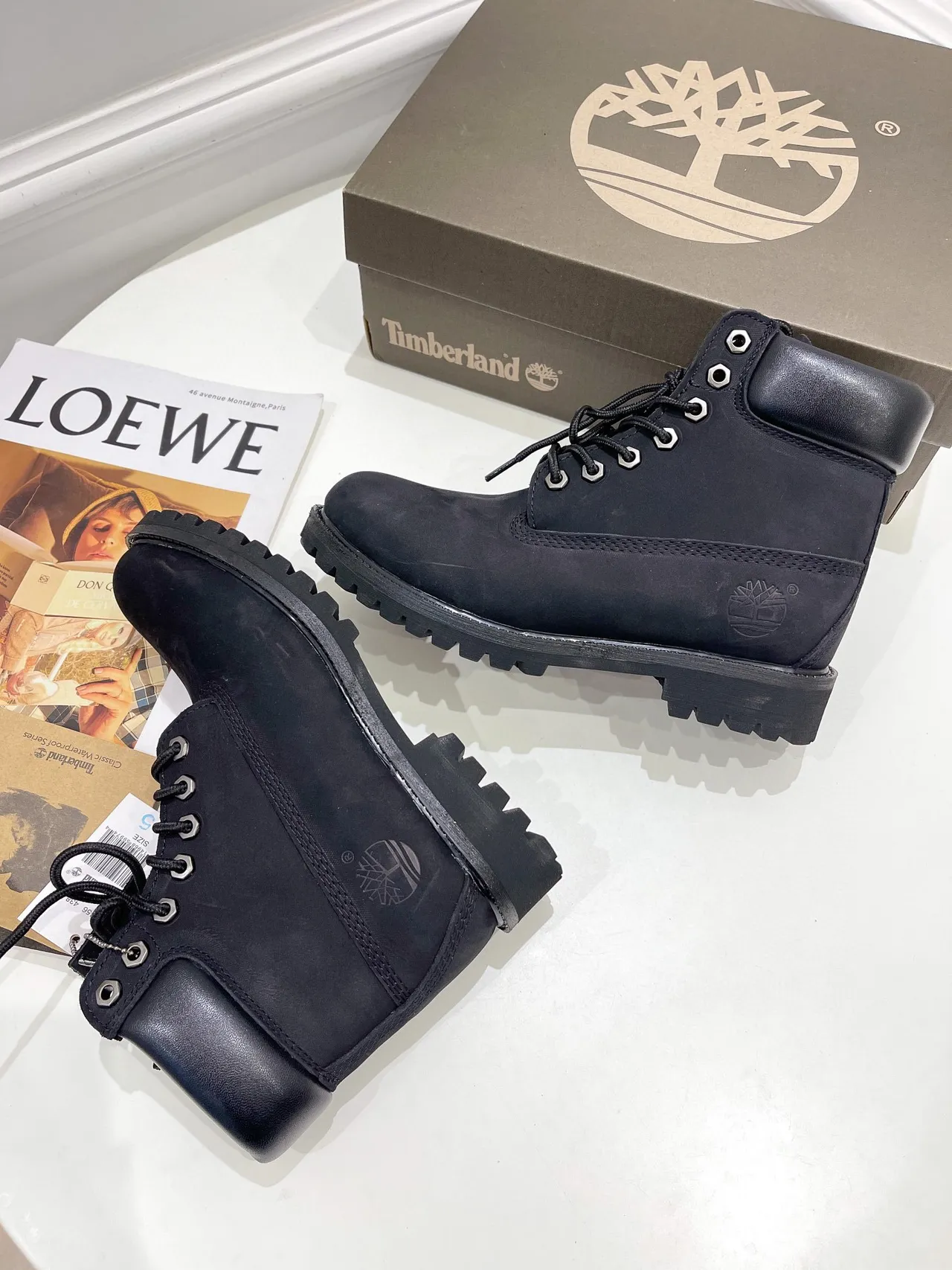 Timberland Premium 6-Inch Black Nubuck Work Boots 5
