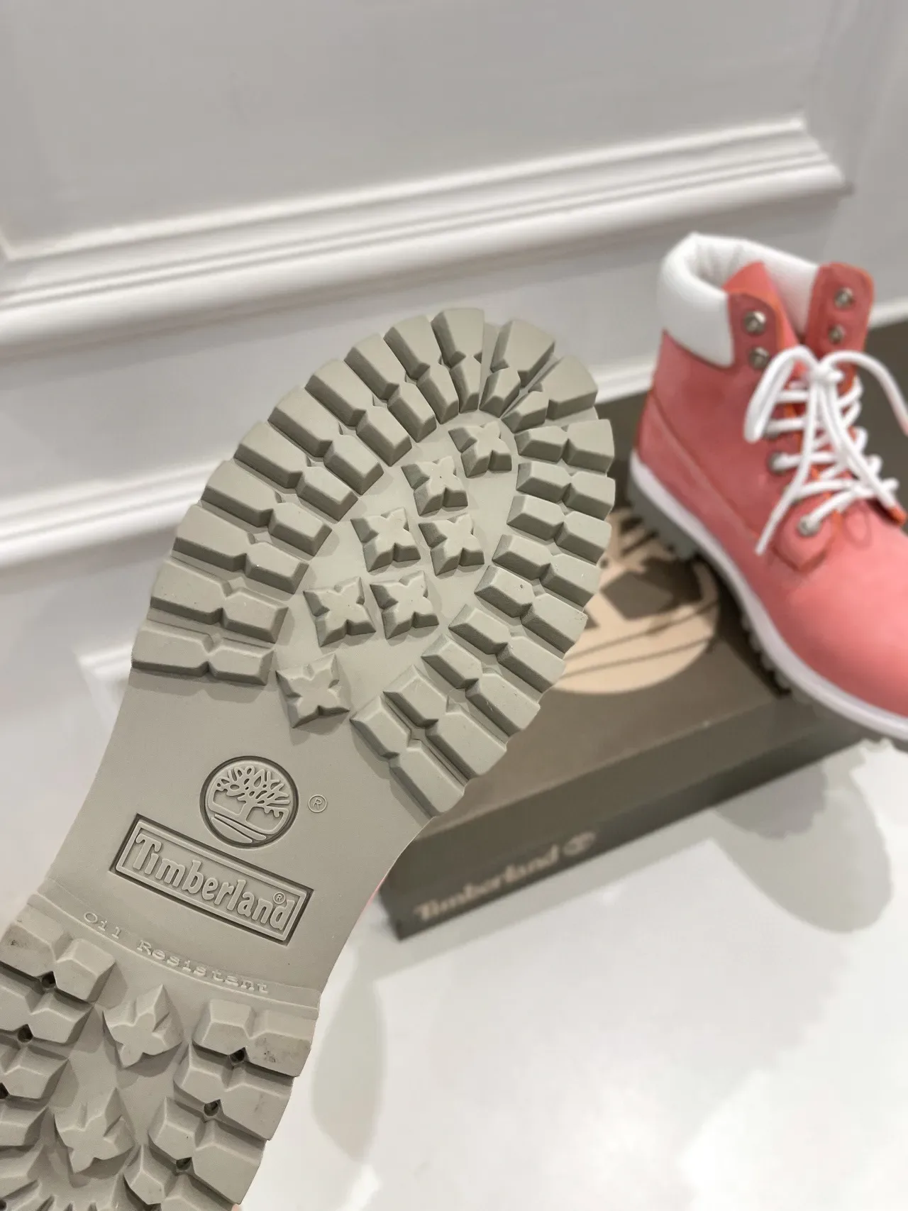 Timberland Premium 6-Inch Coral Pink Suede Work Boots 2