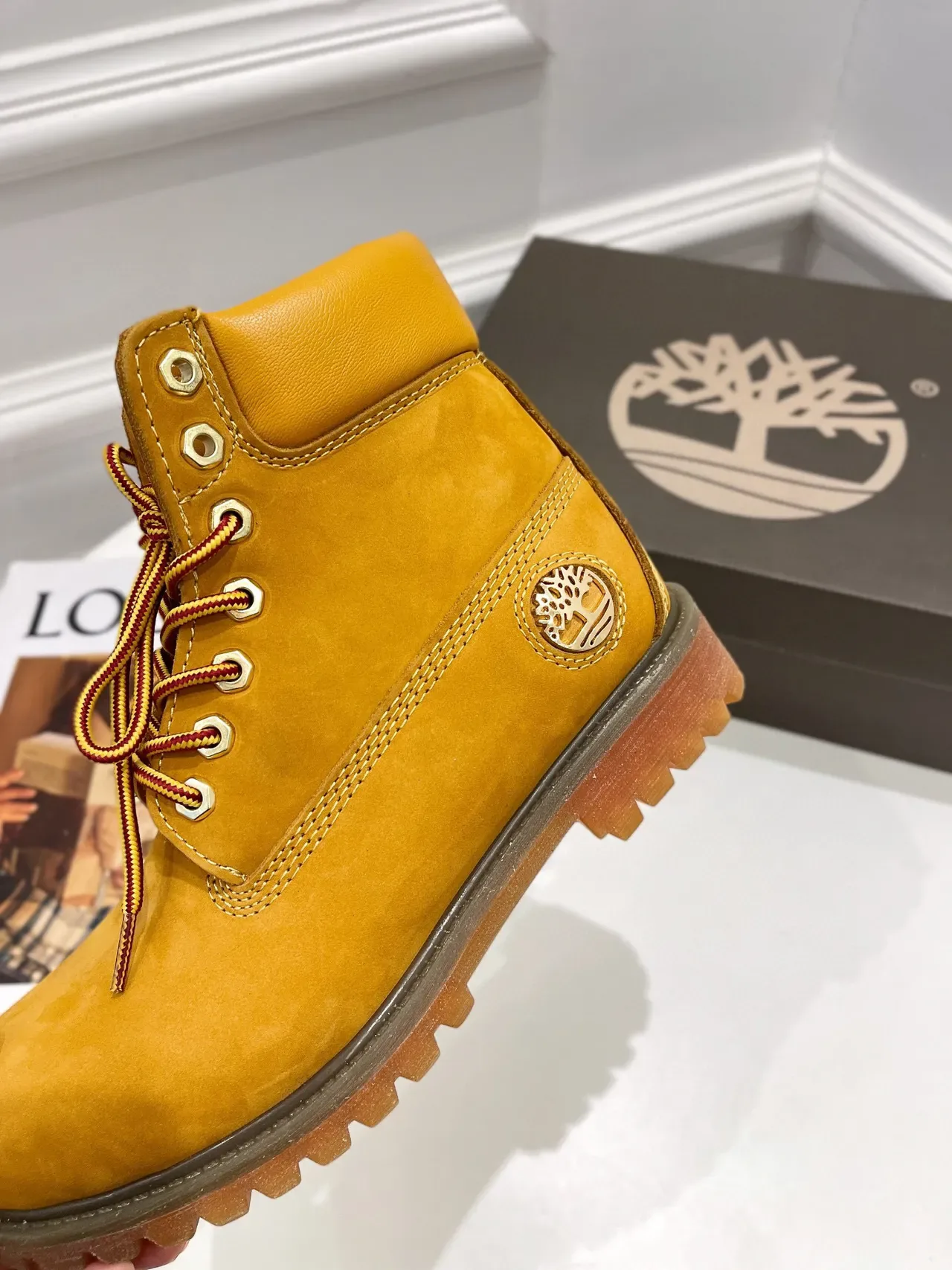 Timberland Premium Botas de Trabajo 6 Pulgadas Nubuck Amarillo Mostaza 2