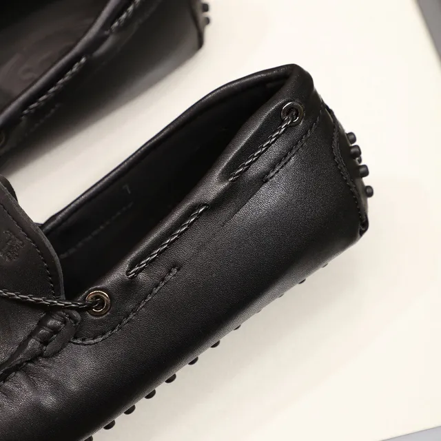 Tod's Cuir Noir Détail Nœud Tressé Mocassin 5