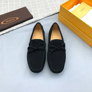 Tod's Bow Loafer Black Beige Suede Upper Detail Loafer