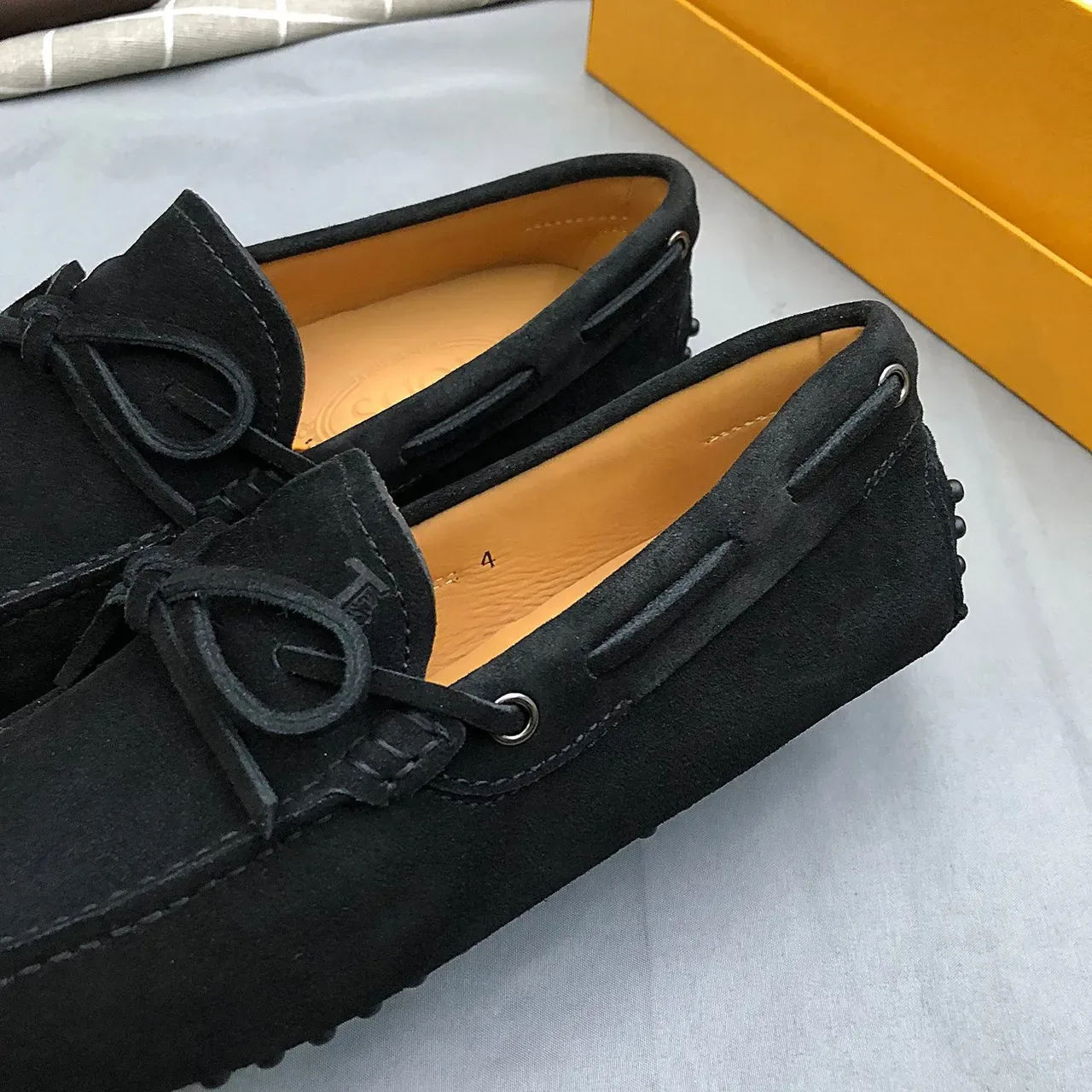 Tod's Bow Loafer Black Beige Suede Upper Detail Loafer 5