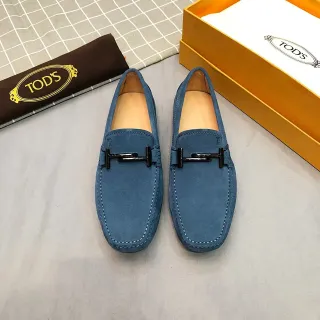 Tod's Horsebit Loafer Blue Suede Men's Loafers