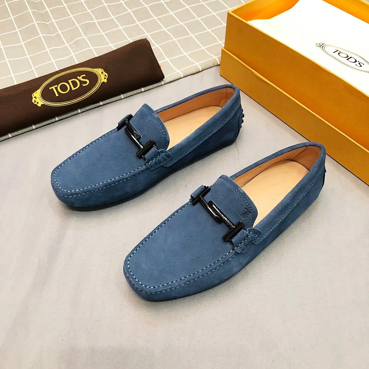 Tod's Horsebit Loafer Blue Suede Men's Loafers 2