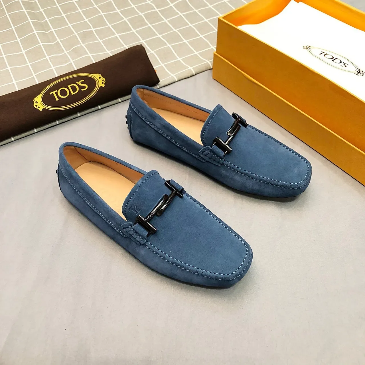 Tod's Horsebit Loafer Blue Suede Men's Loafers 4