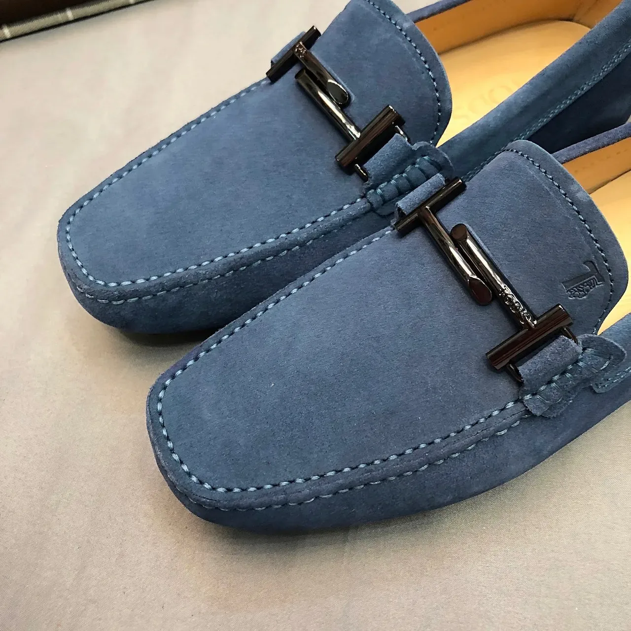 Tod's Horsebit Loafer Blue Suede Men's Loafers 5