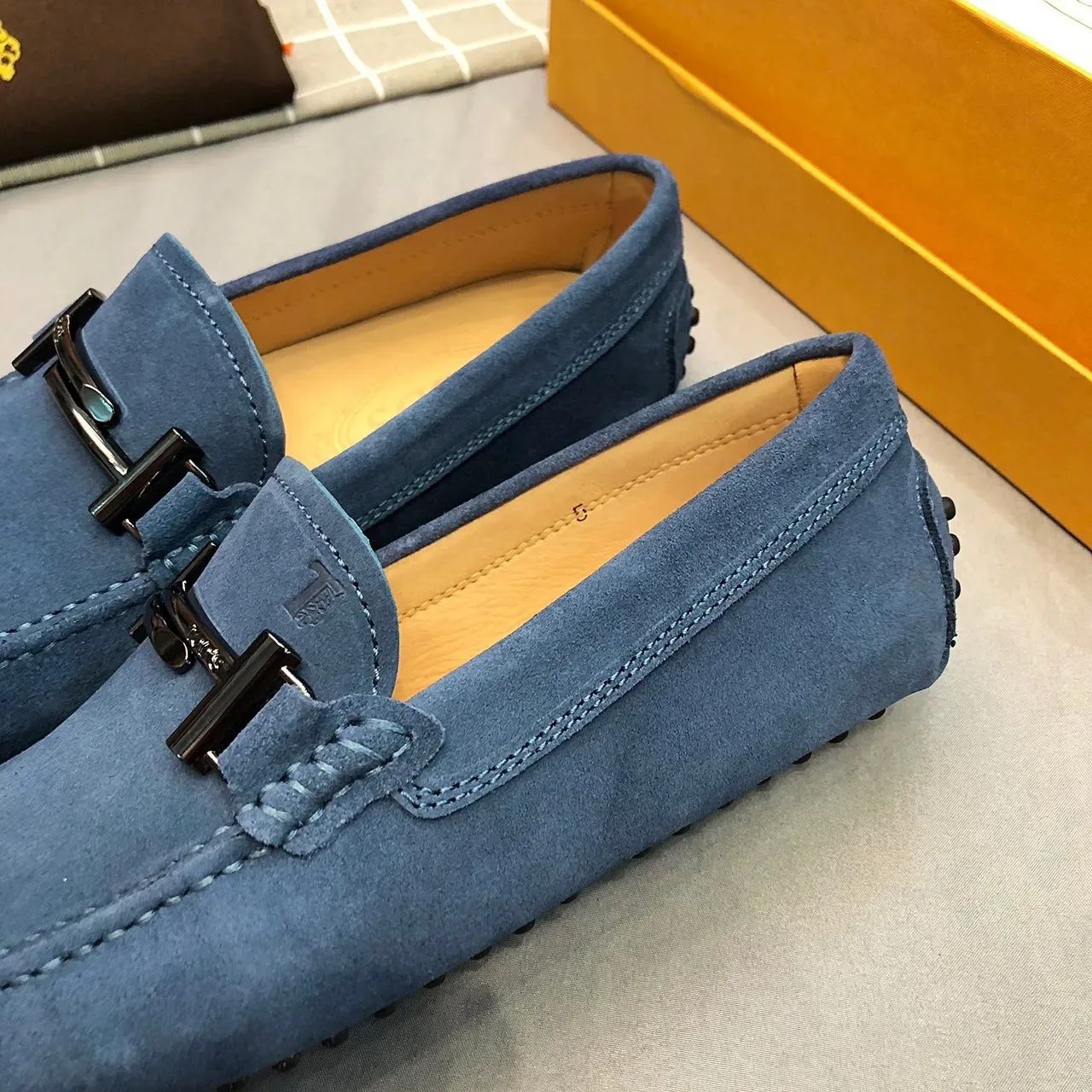 Tod's Horsebit Loafer Blue Suede Men's Loafers 6