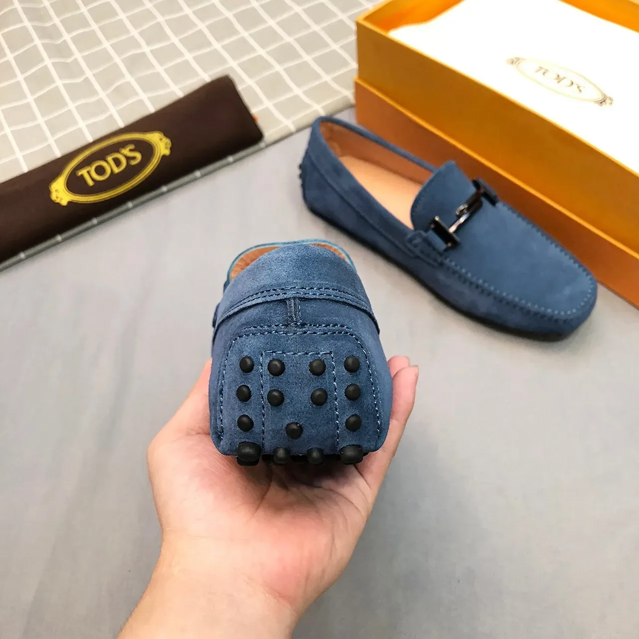 Tod's Horsebit Loafer Blue Suede Men's Loafers 7