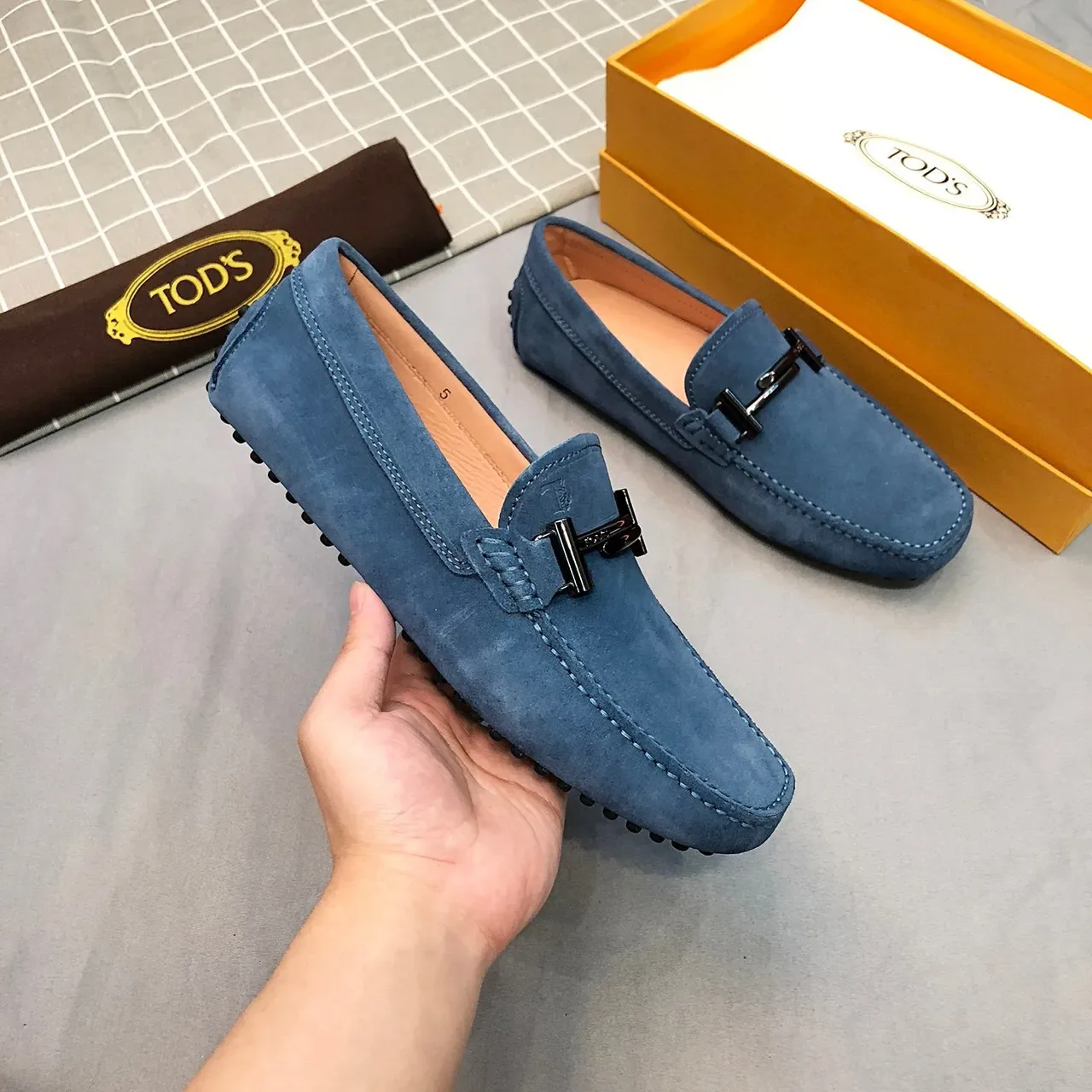 Tod's Horsebit Loafer Blue Suede Men's Loafers 9