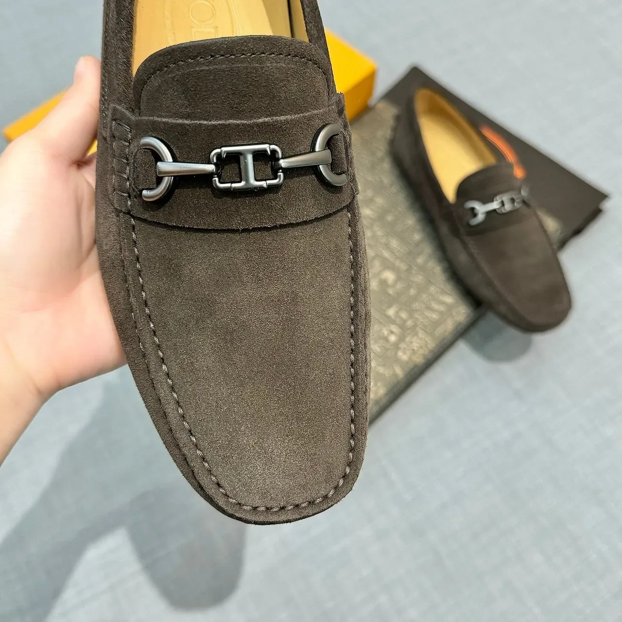 Tod's Horsebit Loafer Brown Suede Loafers 4