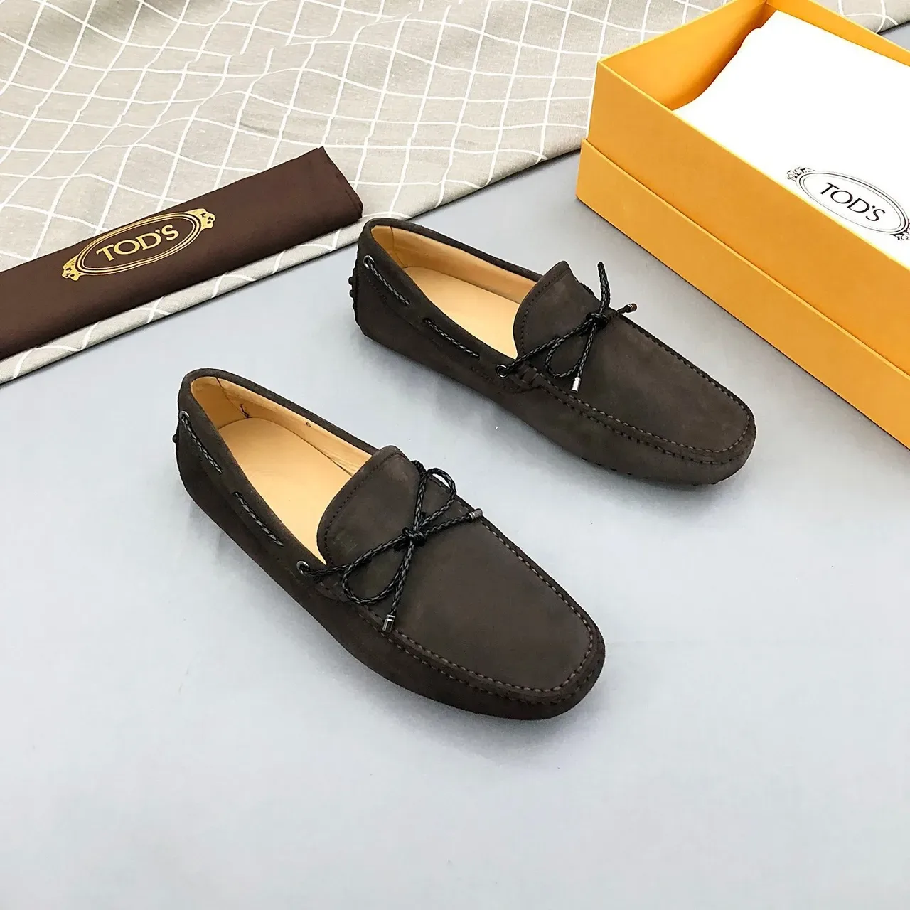 Tod's Knotted Cord Suede Loafers 4