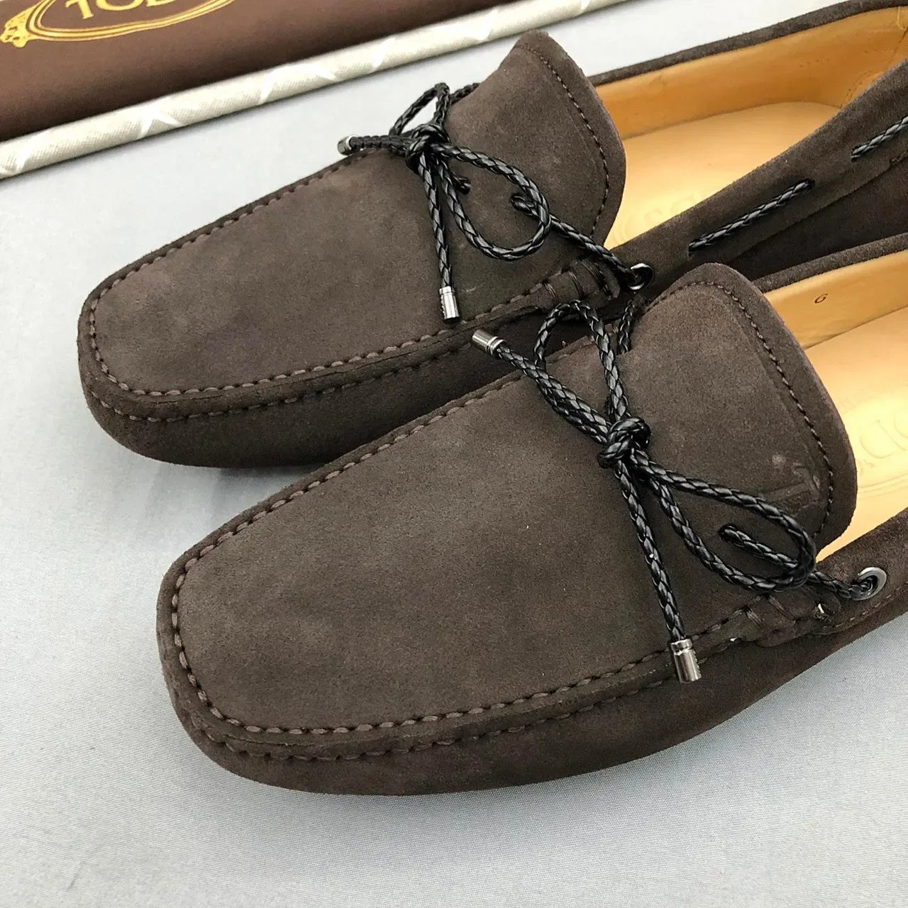 Tod's Knotted Cord Suede Loafers 5