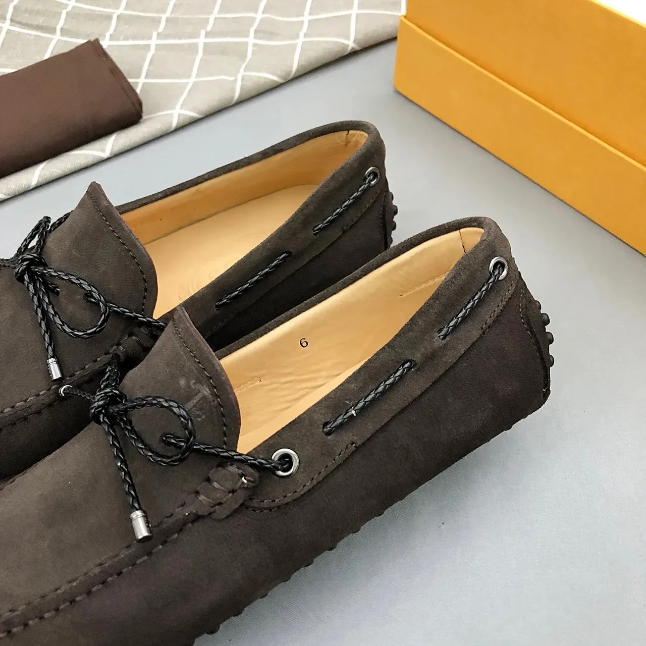 Tod's Knotted Cord Suede Loafers 6