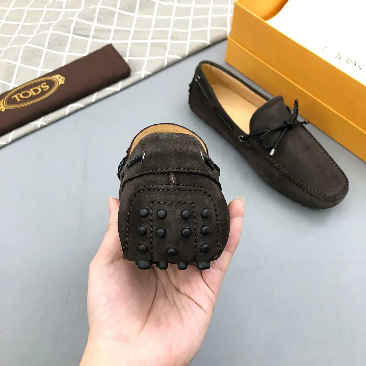 Tod's Knotted Cord Suede Loafers 7