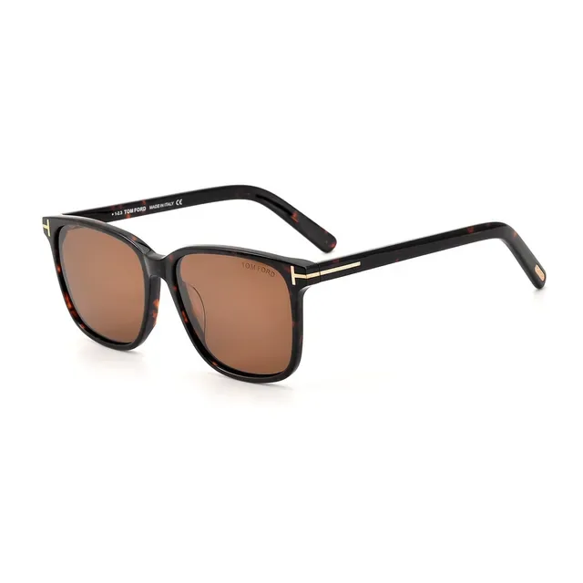 Tom Ford Beige Gray Rectangular Frame Translucent Acetate Sunglasses 5