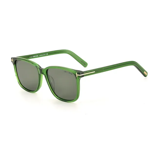 Tom Ford Beige Gray Rectangular Frame Translucent Acetate Sunglasses 9