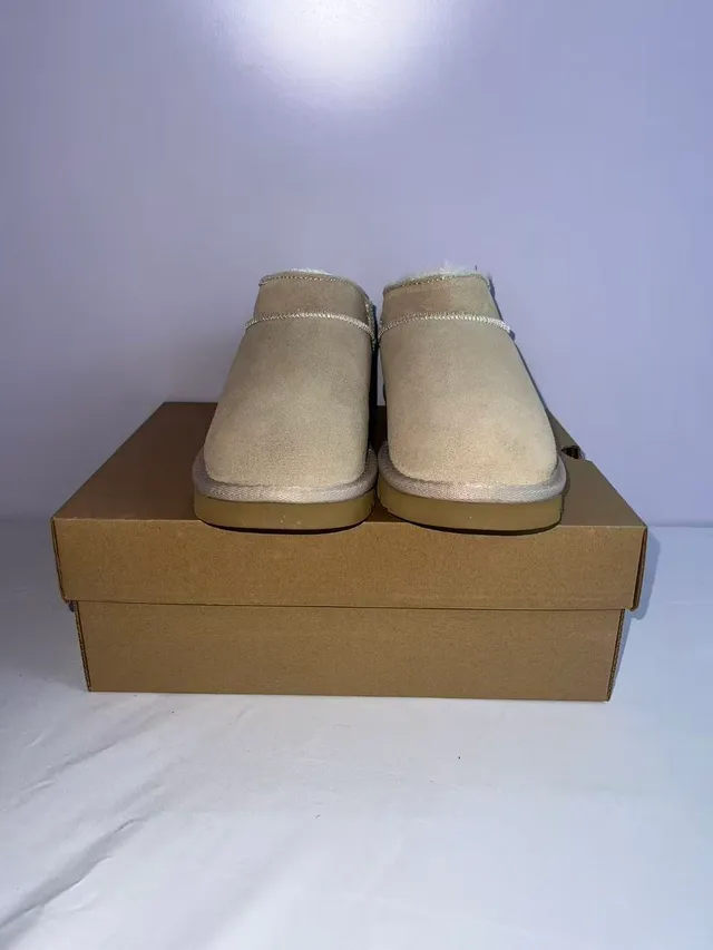 UGG Beige Brown Suede Upper Shearling-Lined Snow Boots 4