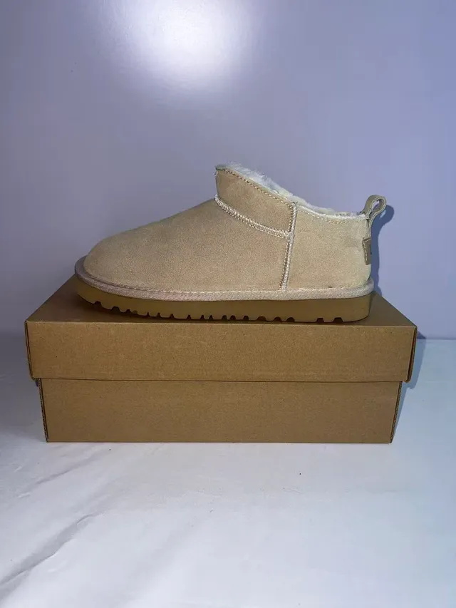 UGG Beige Brown Suede Upper Shearling-Lined Snow Boots 5