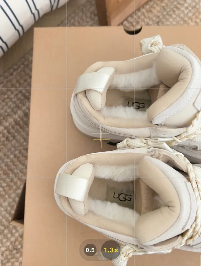 UGG Beige Platform Sole Braided Laces Lifestyle Sneakers 5