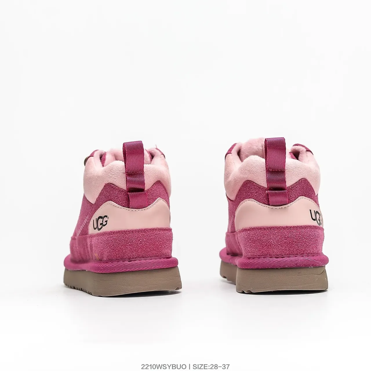 UGG Tênis Lifestyle Bege Vermelho de Cano Alto com Cadarço 7