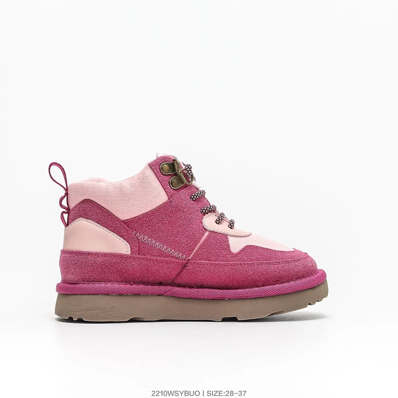 UGG Tênis Lifestyle Bege Vermelho de Cano Alto com Cadarço 11