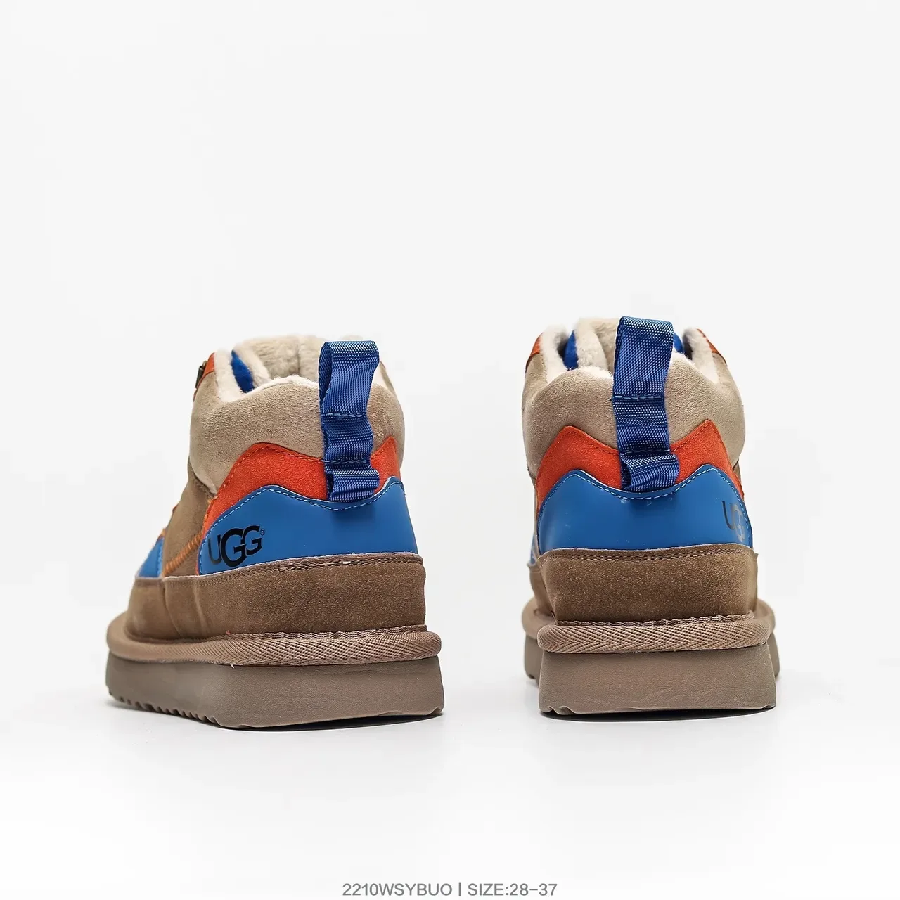 UGG Tênis Lifestyle Bege Vermelho de Cano Alto com Cadarço 14