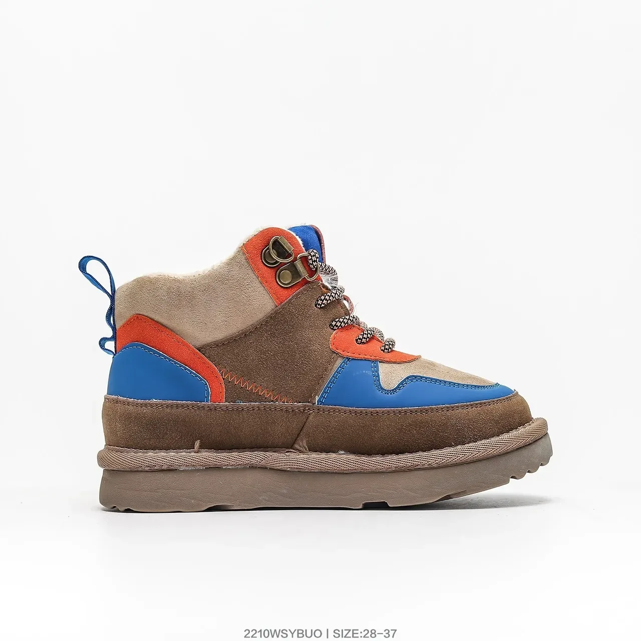 UGG Tênis Lifestyle Bege Vermelho de Cano Alto com Cadarço 16
