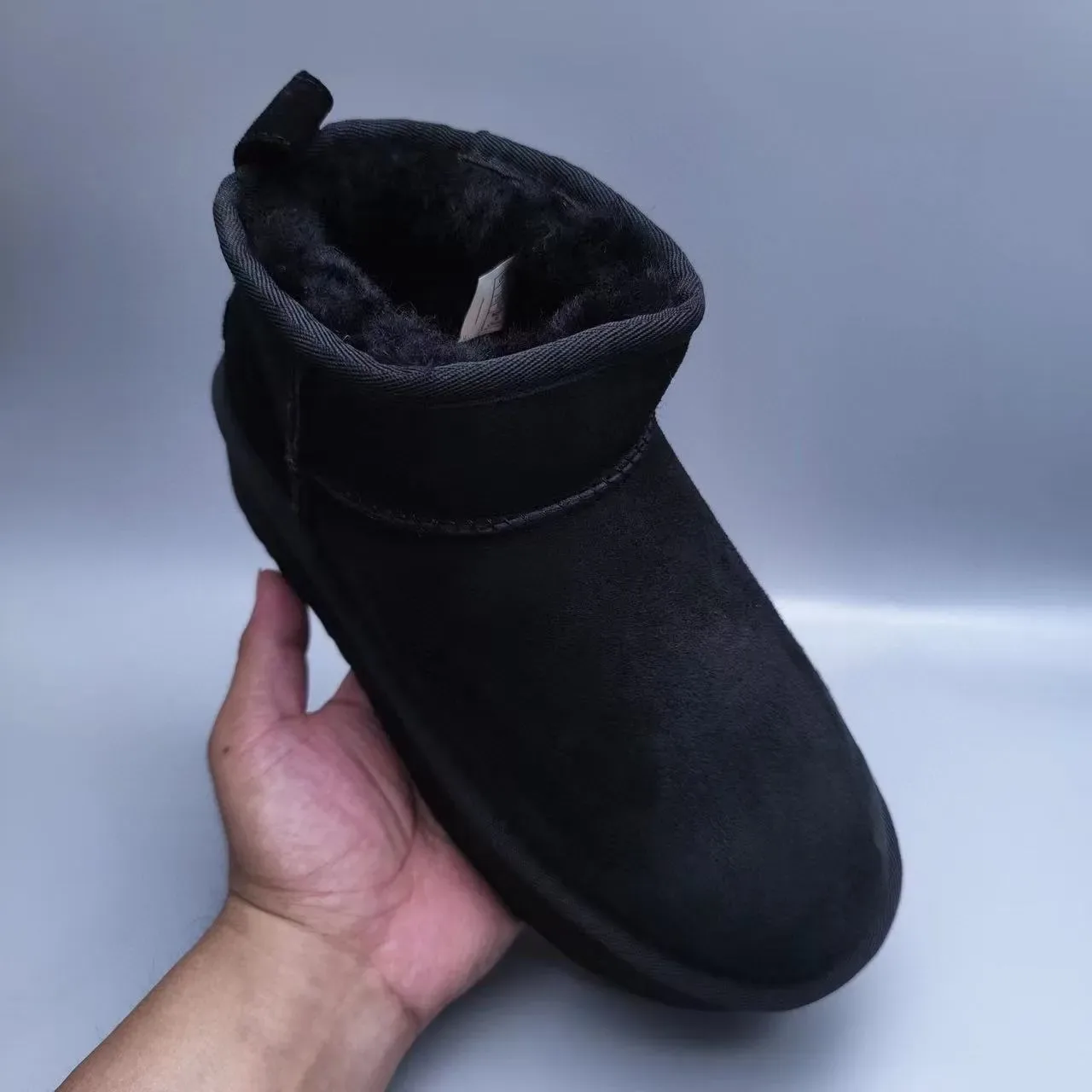 UGG Black Platform Sole Shearling-Lined Cuff Snow Boots 4