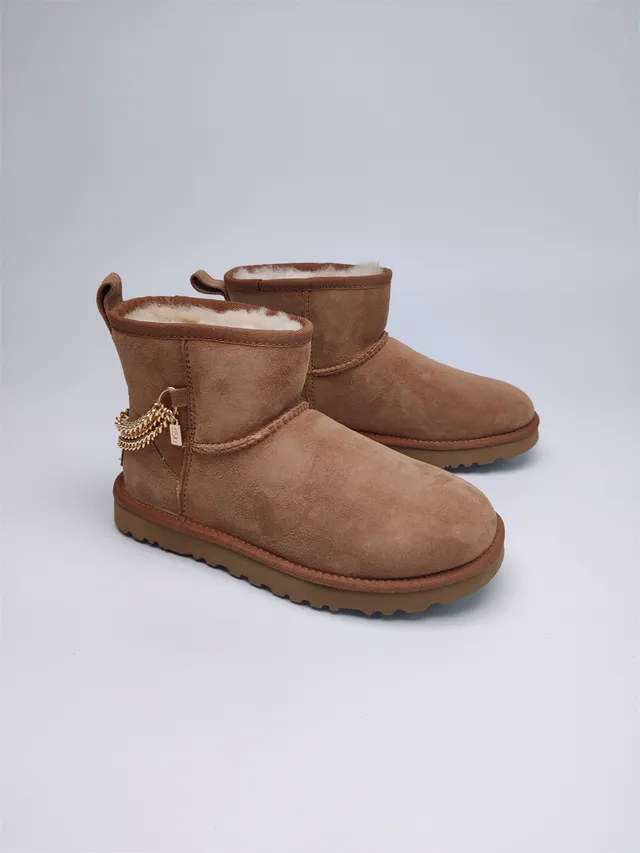 UGG Brown Beige Suede Upper Shearling-Lined Snow Boots 15
