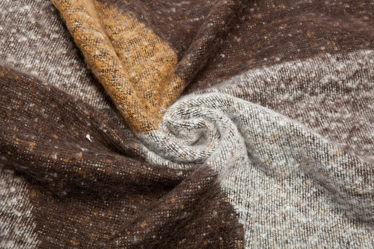 UGG Brown Beige Woven Fringed Scarve 7