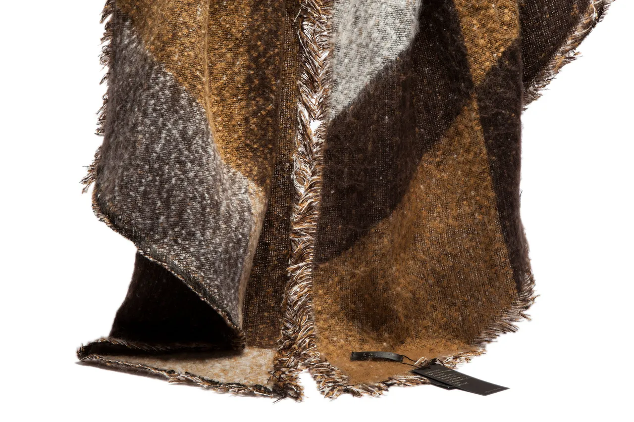 UGG Brown Beige Woven Fringed Scarve 12
