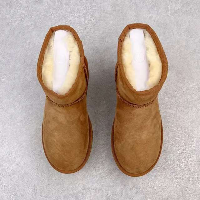 UGG Brown Platform Sole Suede Upper Snow Boots 2