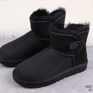 UGG Classic Mini কালো শিয়ারলিং লাইন্ড স্নো বুট