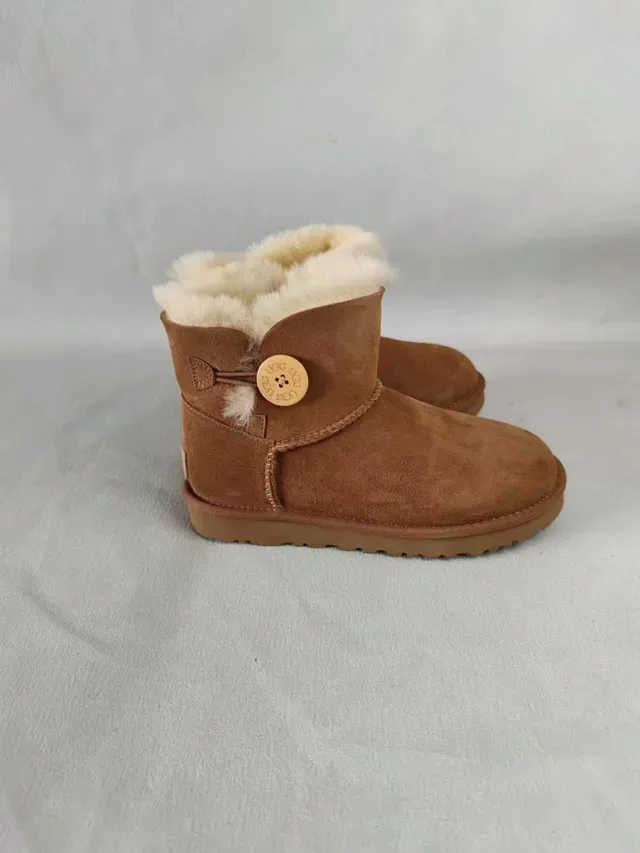 UGG Classic Mini Button Tan Snow Boots 8
