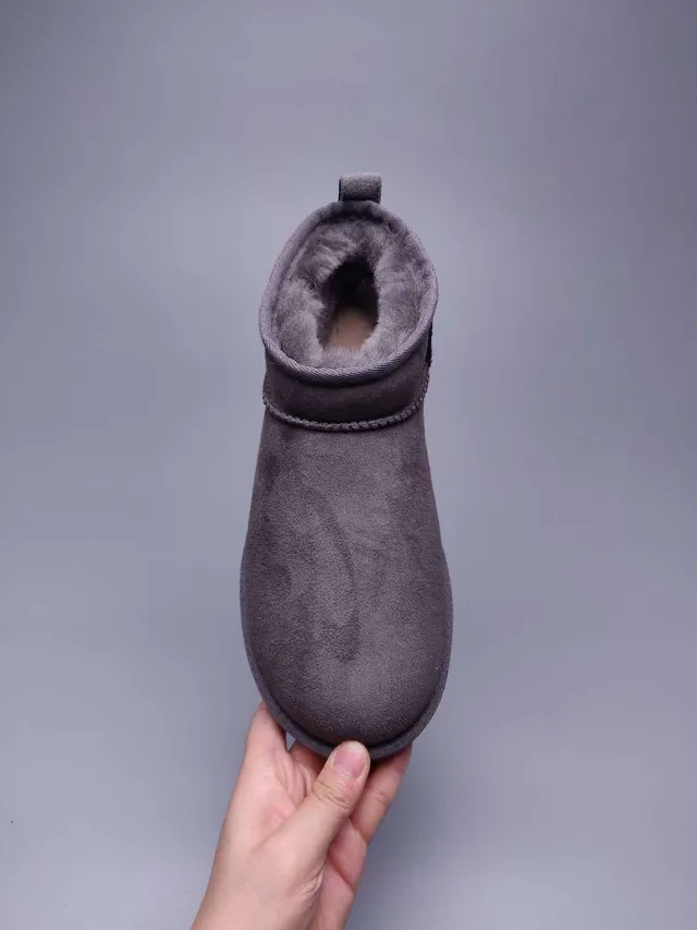 UGG Classic Mini Charcoal Gray Snow Boots 6