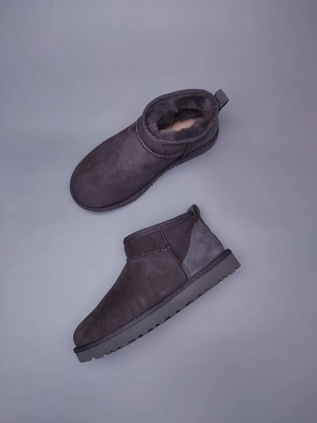 UGG Classic Mini Charcoal Gray Snow Boots 12