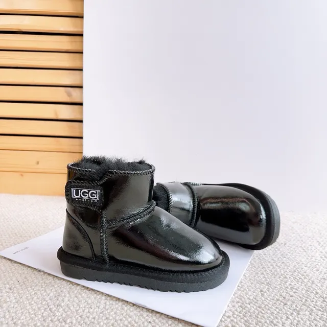 UGG Classic Mini Glossy Black Snow Boots 4