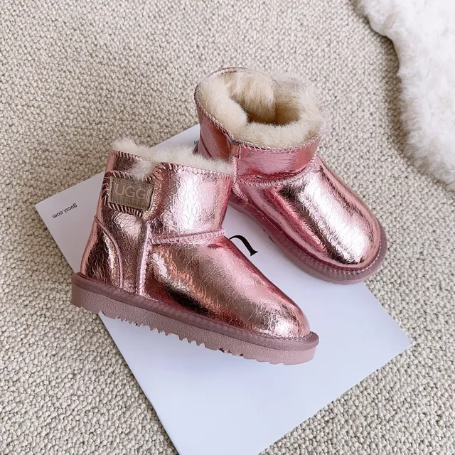 UGG Classic Mini Glossy Black Snow Boots 5